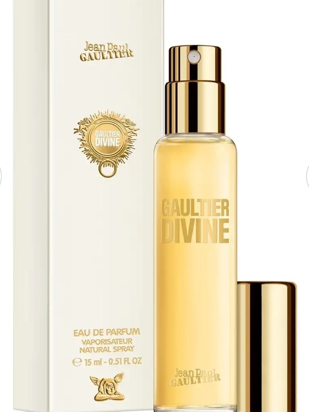 Jean Paul Gaultier Gold Text Panel Fragrance Info